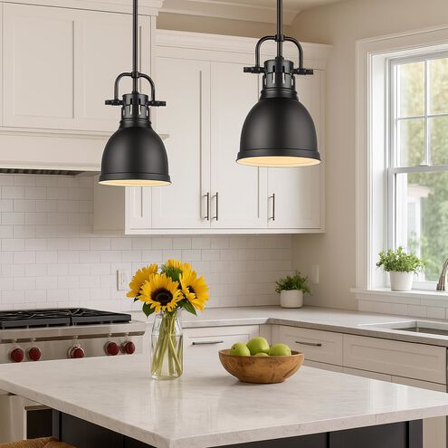 Duncan 1 Light 9 inch Matte Black Mini Pendant Ceiling Light, Small